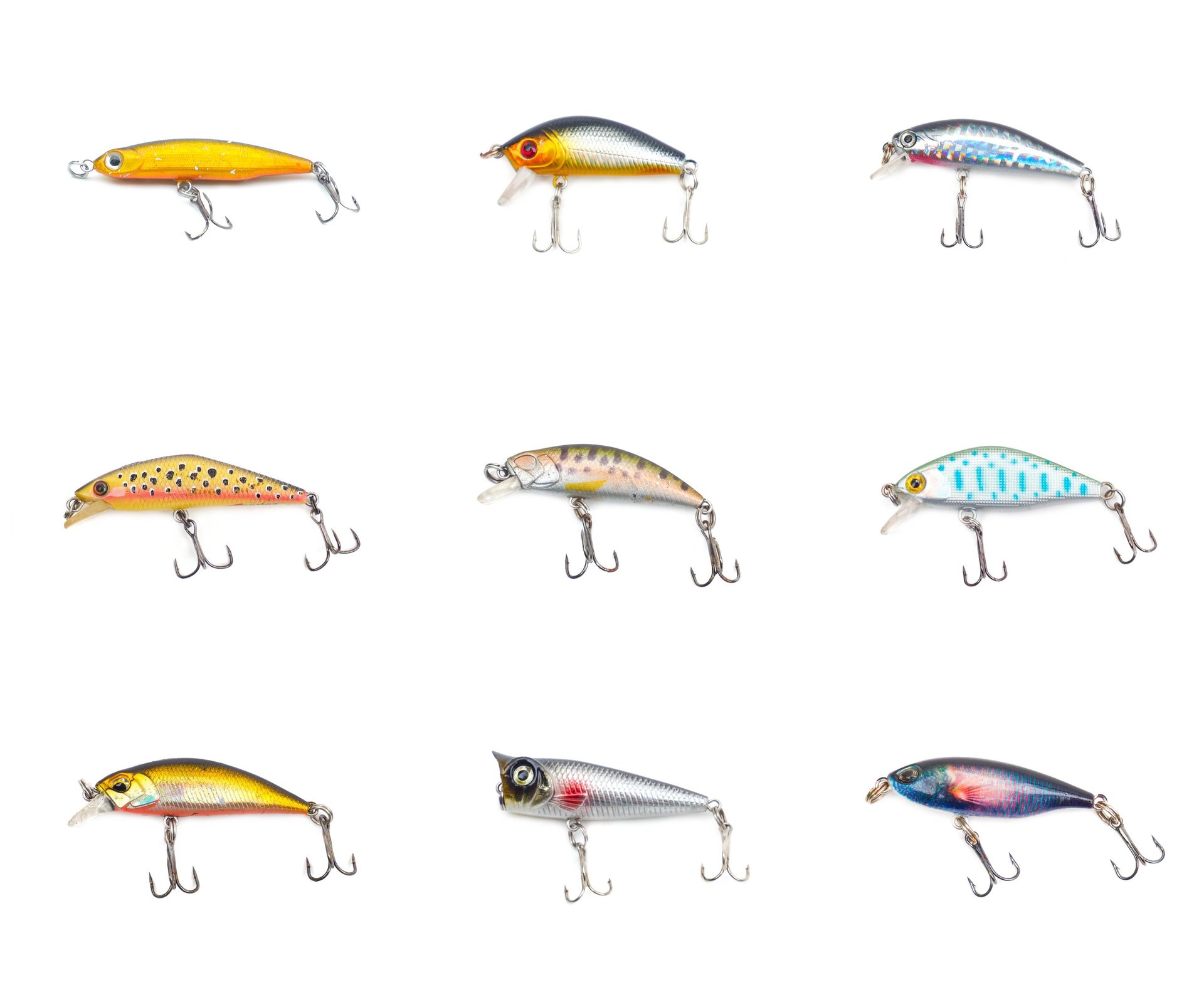 Colorful fishing lures