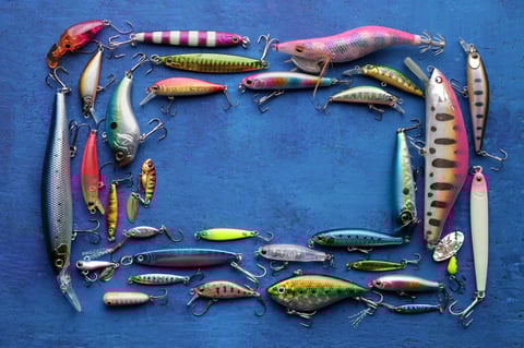 Collection of colorful lures